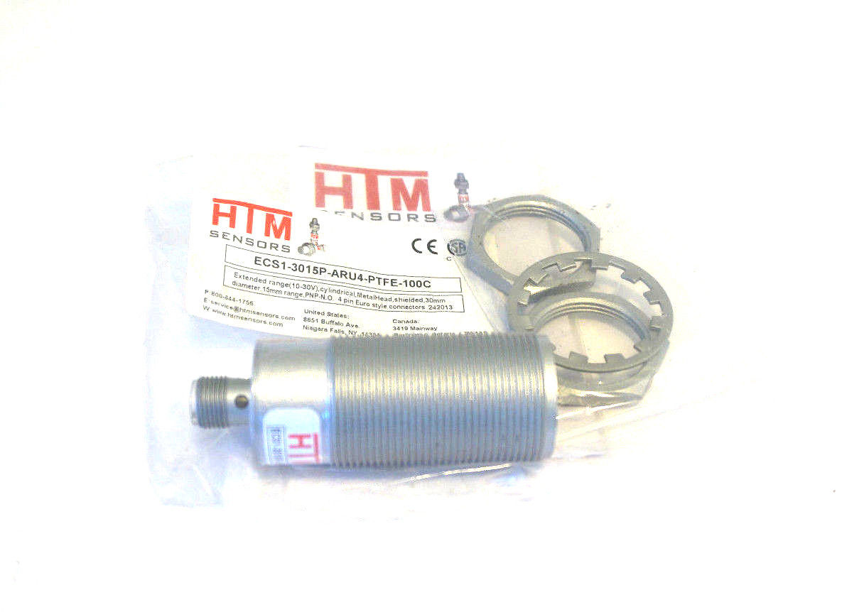 NEW HTM ELECTRONICS ECS1-3015P-ARU4-PTFE-100C PROXIMITY SENSOR ECS13015PARU4PTFE
