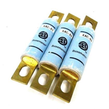 NEW LOT OF 3 BUSSMANN KAC-80 FUSE 80A KAC80