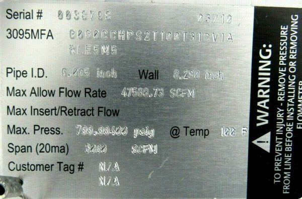NEW ROSEMOUNT 3095MFA MASS PROBAR FLOWMETER 3095MFAG060CCHPS2T100T31CV1ARLE5M5 - Image 5