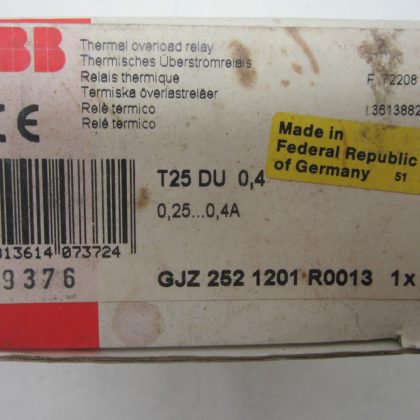 NEW ABB T25-DU-0,4 OVERLOAD RELAY T25DU04