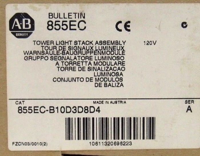 NEW ALLEN BRADLEY 855EC-B10D3D8D4 SERIES A TOWER LIGHT STACK 855ECB10D3D8D4 - Image 3