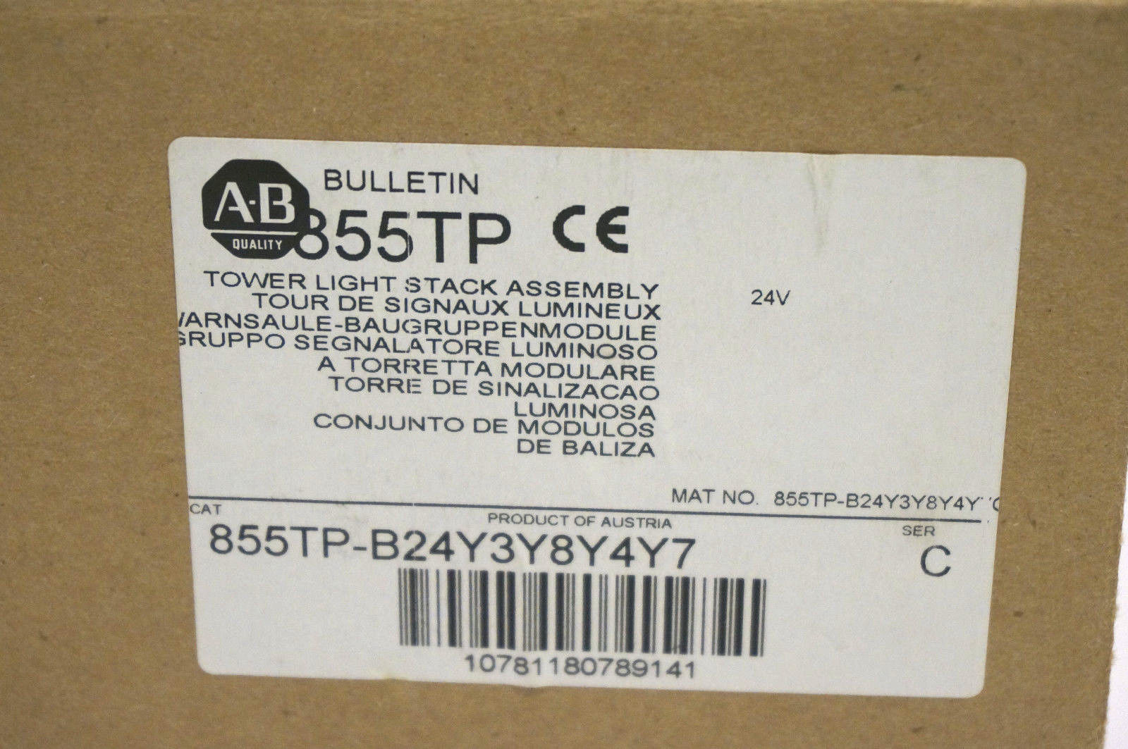 NEW ALLEN BRADLEY 855TP-B24Y3Y8Y4Y7 STACK LIGHT ASSY. SER.C 855TPB24Y3Y8Y4Y7 - Image 4