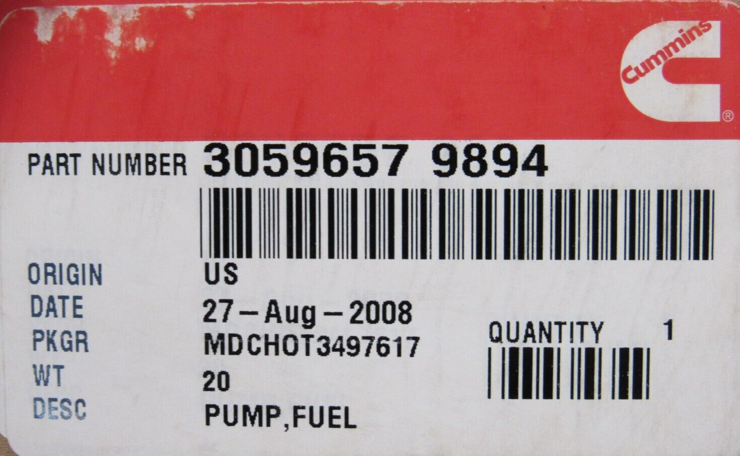 NEW CUMMINS 3059657-0 INJECTOR PUMP 3408324 3059657-9894 30596570 - Image 8