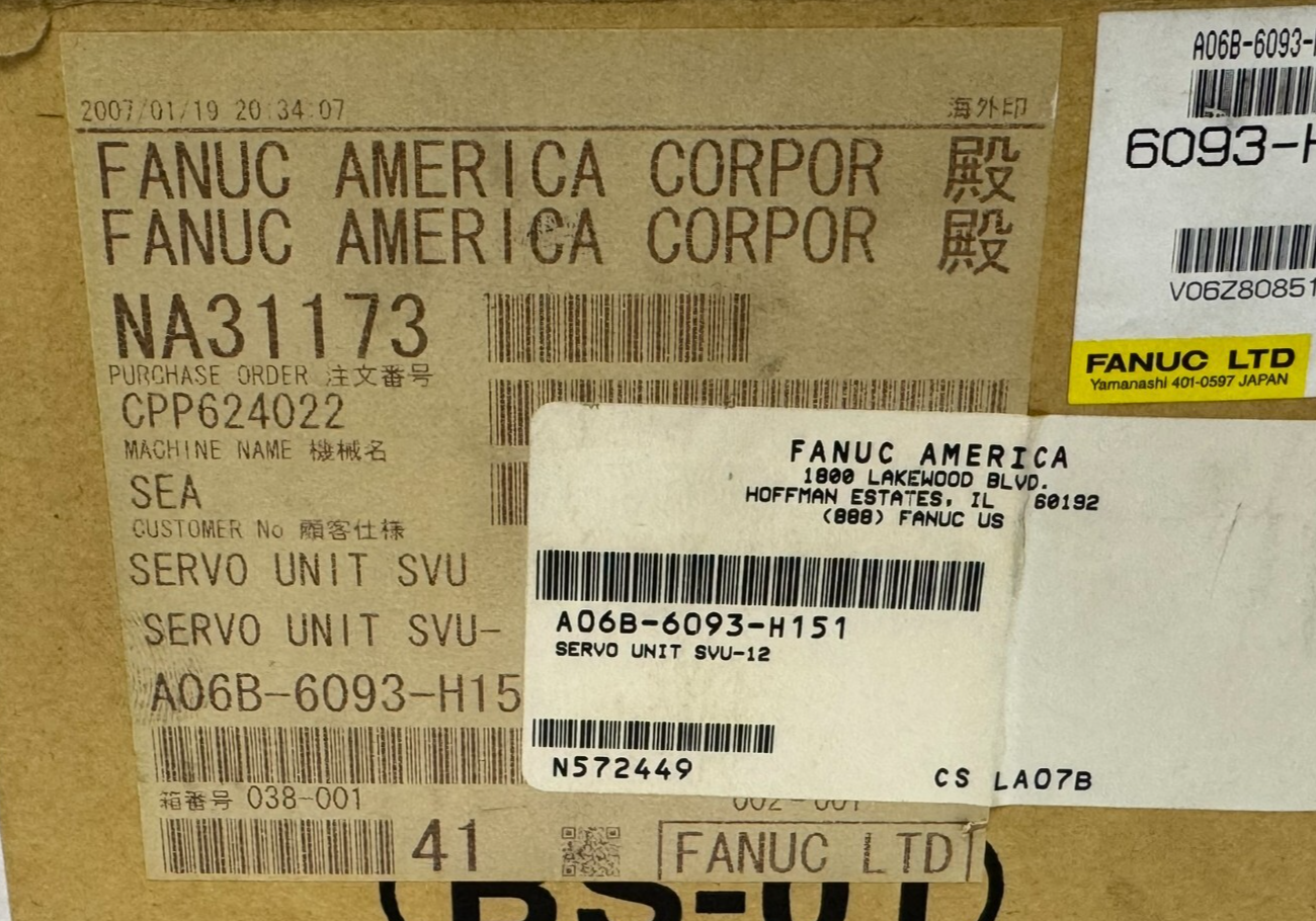 NEW FANUC A06B-6093-H151 SERVO AMPLIFIER SVU-12 A06B6093H151 - Image 7