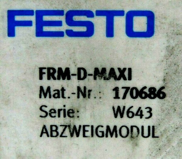 NEW FESTO FRM-D-MAXI BRANCHING MODULE 170686 FRMDMAXI - Image 5
