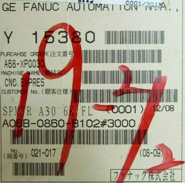 NEW GE FANUC A06B-0860-B102#3000 SERVO MOTOR X30/6000 A06B0860B102 3000 - Image 6
