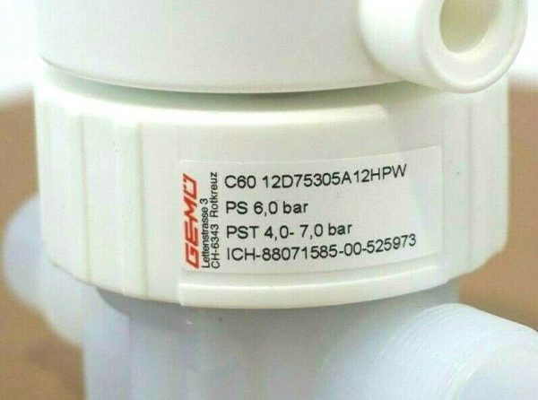 NEW GEMU C60 12D75305A12HPW DIAPHRAGM VALVE C6012D75305A12HPW - Image 3