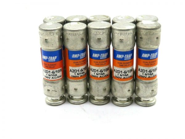 NEW LOT OF 10 FERRAZ SHAWMUT A2D1-6/10R FUSE 6/10A 250V A2D1610R - Image 3