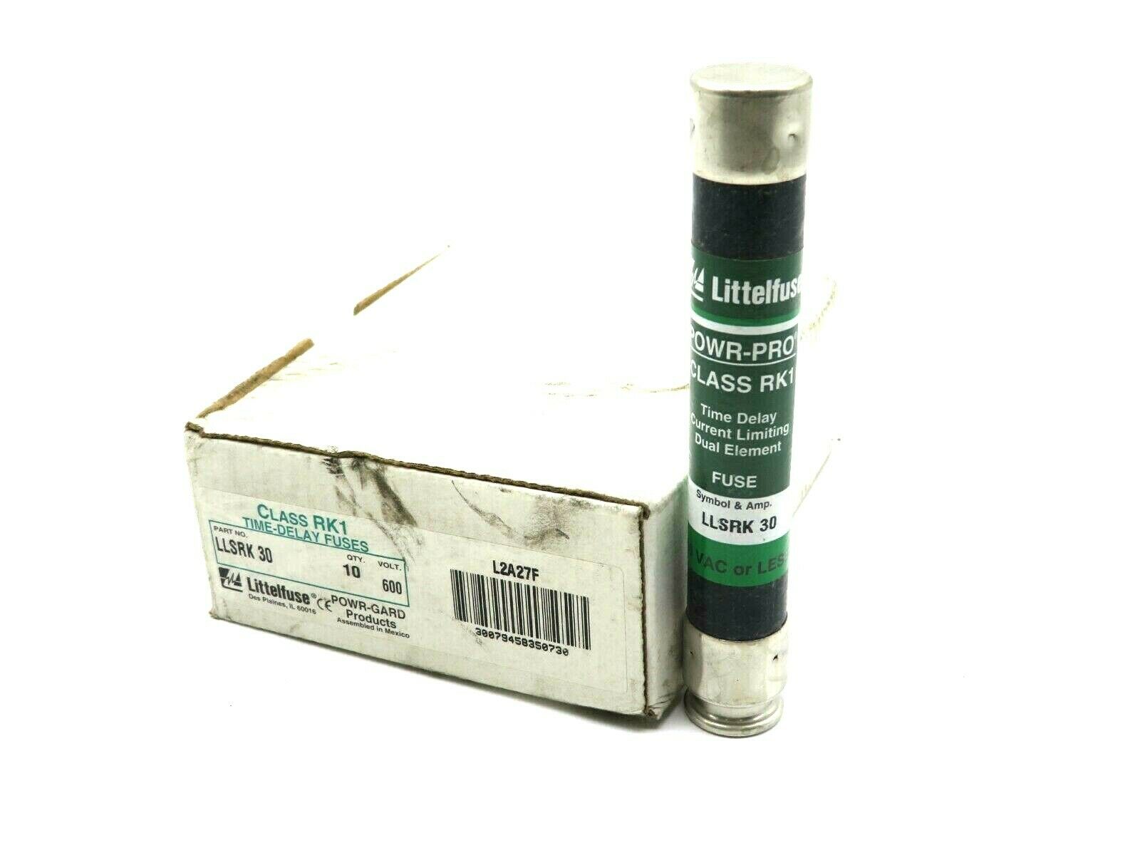 NEW LOT OF 10 LITTELFUSE LLSRK30 TIME DELAY FUSES 600VOLT