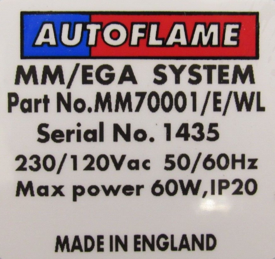 NEW AUTOFLAME MM70001/E/WL CONTROL MM/EGA SYSTEM 230/120V 60W - Image 6