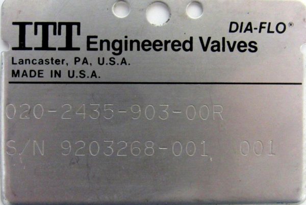 NEW ITT ENGINEERED VALVES 020-2435-903-00R DIAPHRAGM VALVE 020243590300R - Image 5