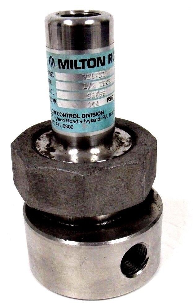 NEW MILTON ROY VE0851 BACK PRESSURE VALVE 1/2 INCH 100 PSI 316SS