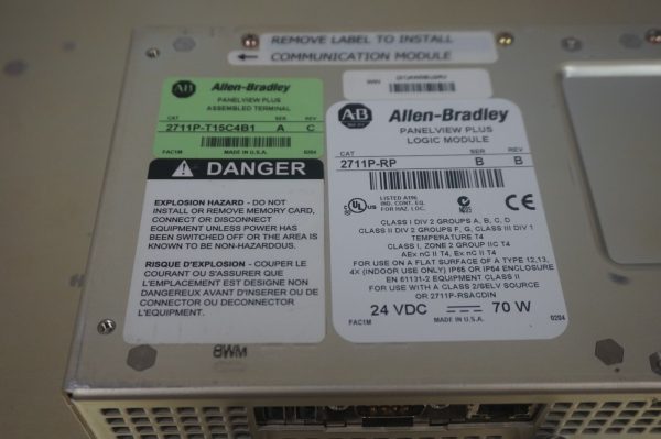 USED ALLEN BRADLEY 2711P-T15C4B1 PANELVIEW 1500 WITH 2711P-RP / B MODULE - Image 4