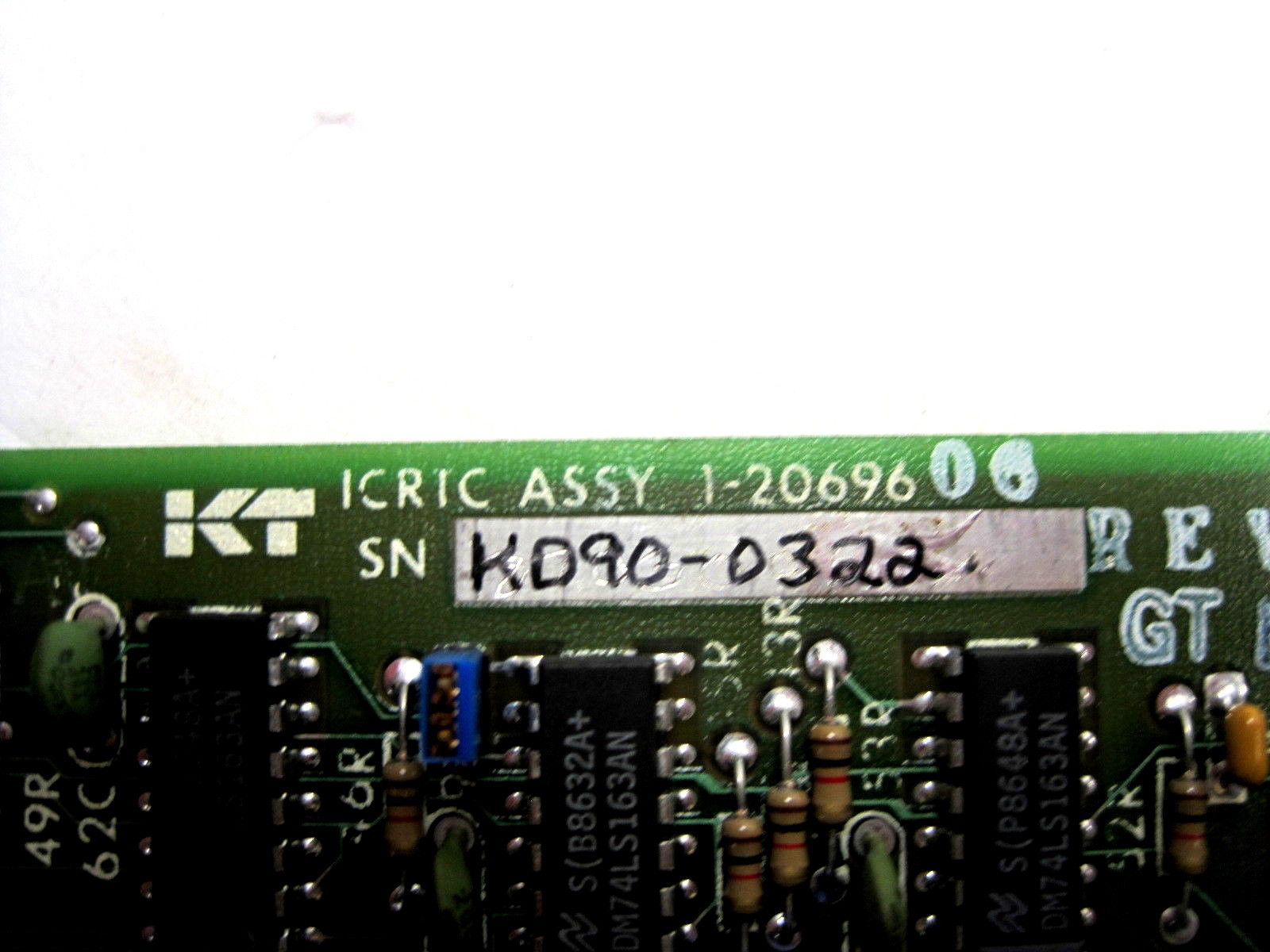 KEARNEY & TRECKER 1-20696-06 PC BOARD WITH 1-21273 ICRTC EXTENSION 12069606 - Image 3