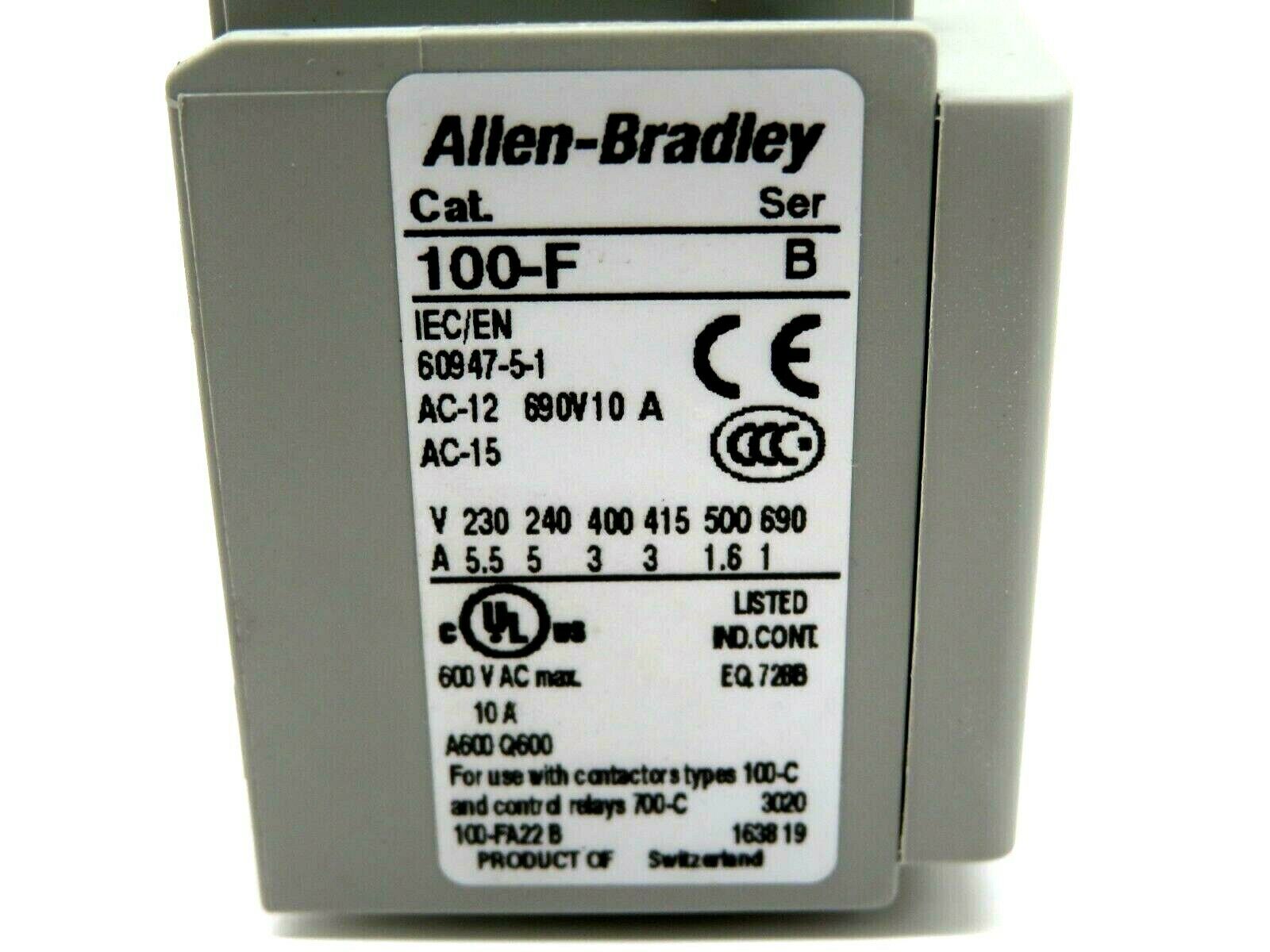 NEW ALLEN BRADLEY 100-FA22 AUXILIARY CONTACT SERIES B 100FA22 - Image 3