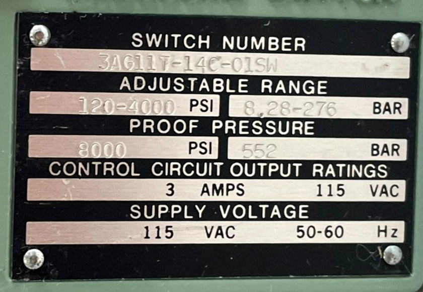 NEW BARKSDALE 3AG11T-14C-01SW PRESSURE SWITCH 115VAC 50/60HZ 3AG11T14C01SW - Image 6