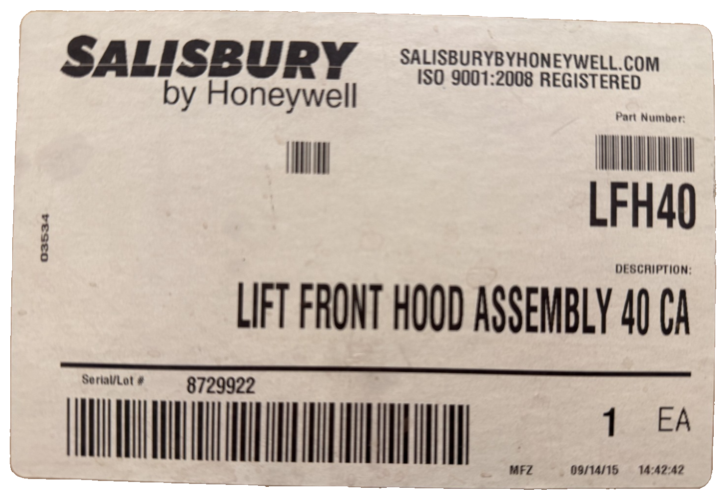 NEW SALISBURY HONEYWELL LFH40 ARC FLASH 40 CAL LIFT FRONT HOOD HELMET ASSEMBLY - Image 8