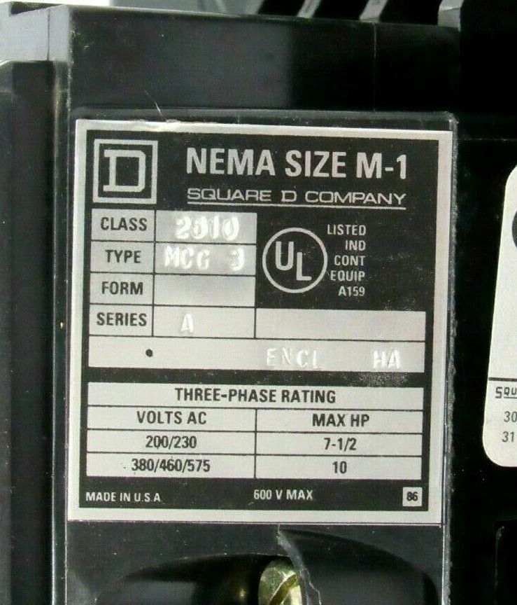 NEW SQUARE D 2510-MCG3 MANUAL STARTER SER.A 2510MCG3 - Image 5