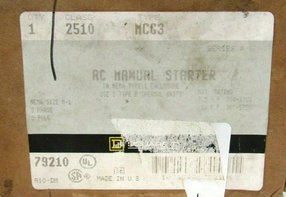 NEW SQUARE D 2510-MCG3 MANUAL STARTER SER.A 2510MCG3 - Image 6