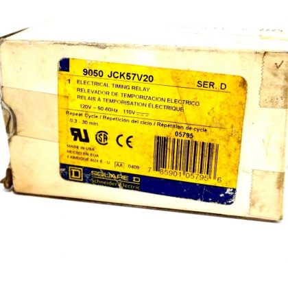NEW SQUARE D 9050-JCK57V20 TIMING RELAY SER.D 9050JCK57V20