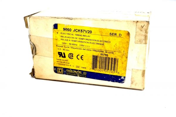 NEW SQUARE D 9050-JCK57V20 TIMING RELAY SER.D 9050JCK57V20