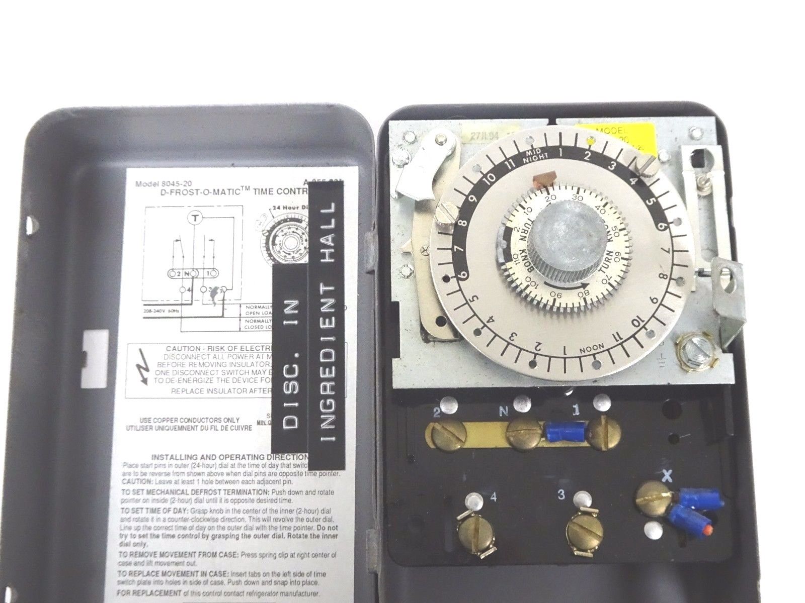 USED PARAGON ELECTRIC 8045-20 DEFROST CONTROL TIMER SWITCH - Image 4