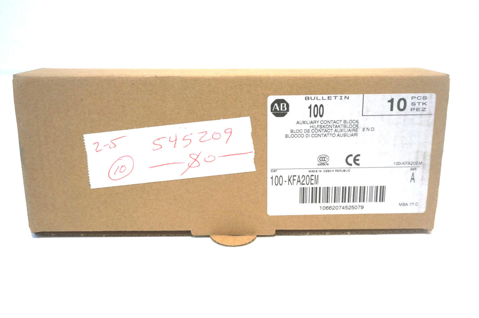 10 NEW ALLEN BRADLEY 100-KFA20EM AUXILIARY CONTACT BLOCKS SER.A 100KFA20EM