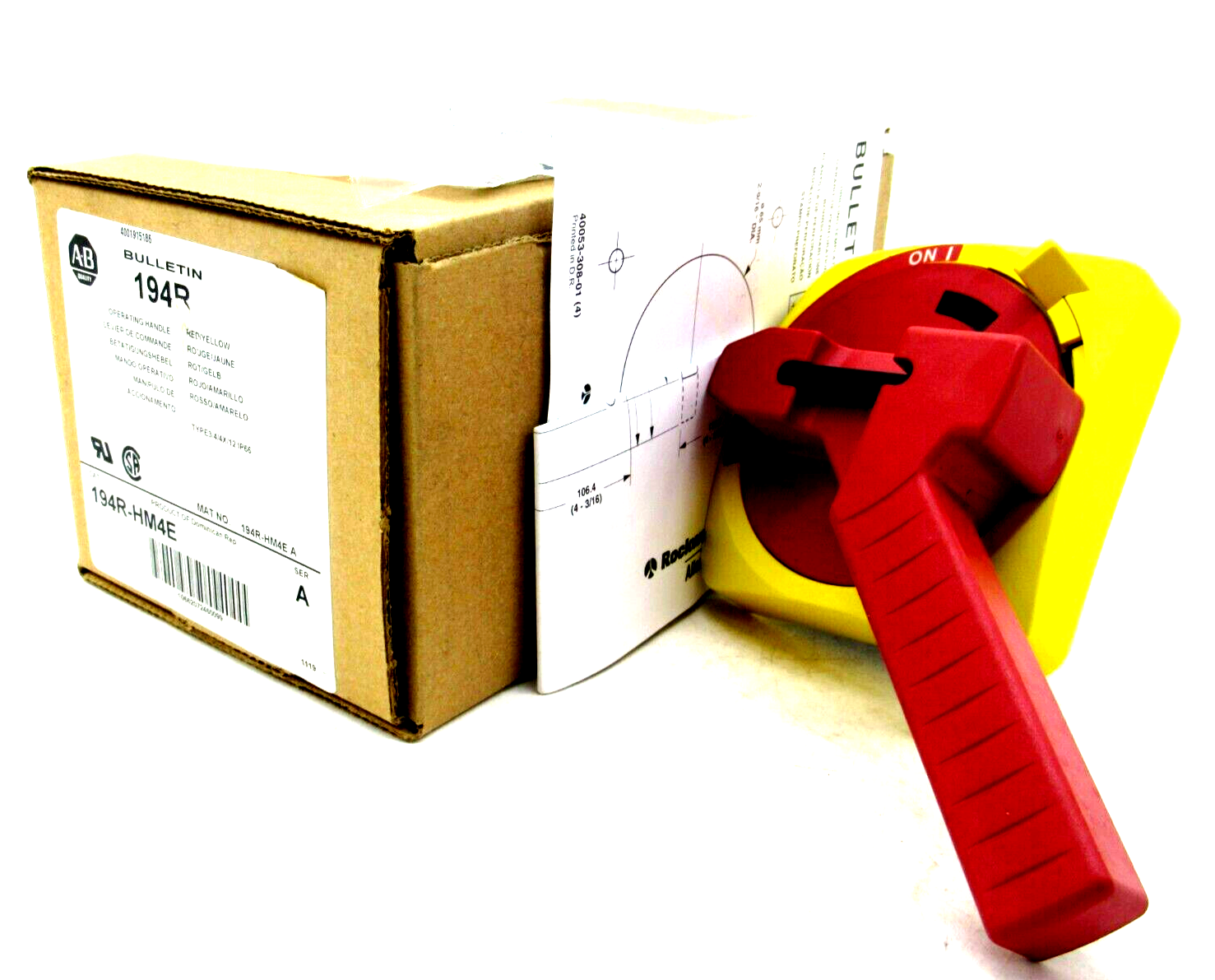NEW ALLEN BRADLEY 194R-HM4E OPERATING HANDLE SERIES A 194RHM4E