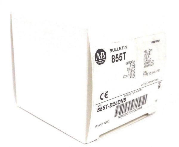 NEW ALLEN BRADLEY 855T-B24DN8 YELLOW STACKLIGHT