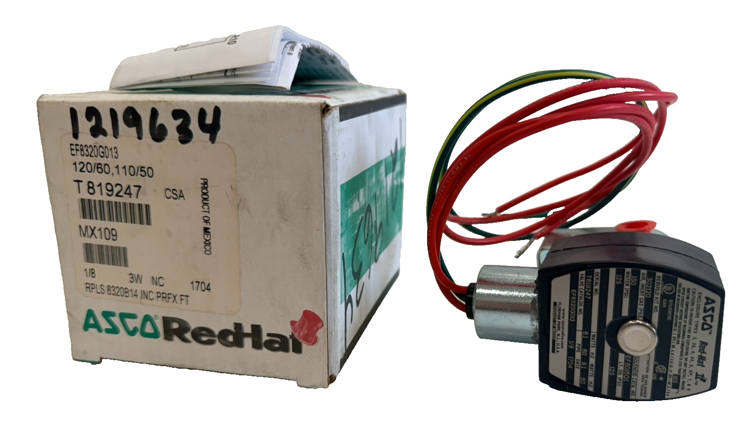 NEW ASCO EF8320G013 SOLENOID VALVE 120/60, 110/50