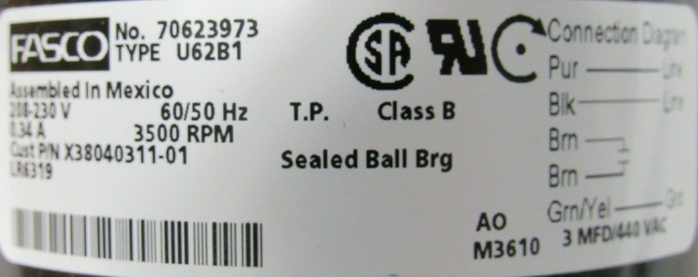 NEW SERVICE FIRST KIT02588 COMBUSTION BLOWER KIT 208-2530V U62B1 - Image 4