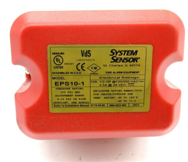 NEW SYSTEM SENSOR EPS10-1 EPS PRESSURE SWITCH EPS101 - Image 3
