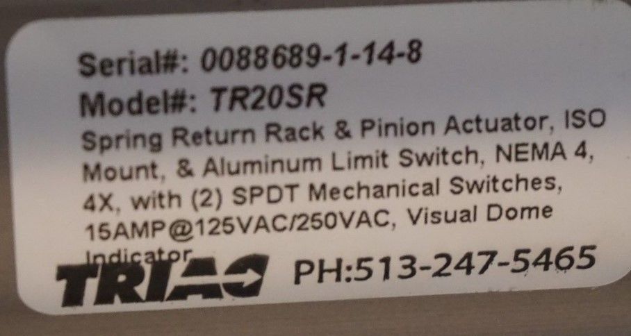 TRIAC TR20SR ACTUATOR WITH APL310N LIMIT SWITCH BOX & INDICATOR - Image 5