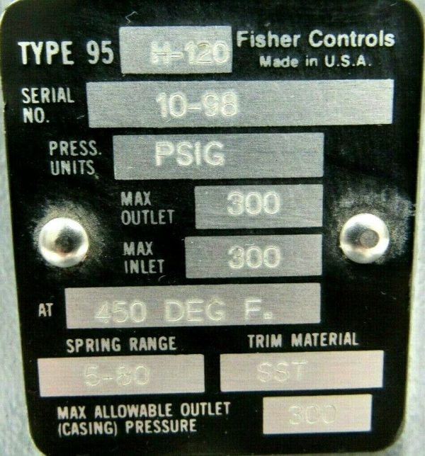 NEW FISHER CONTROLS 95-H-120 PRESSURE REGULATOR 95H120 - Image 4