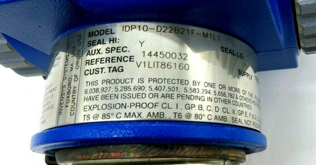 Transmetteur De Pression FOXBORO IDP10-T22B25D-M1L1 D'occasion, Alimentation 12.5-42V DC