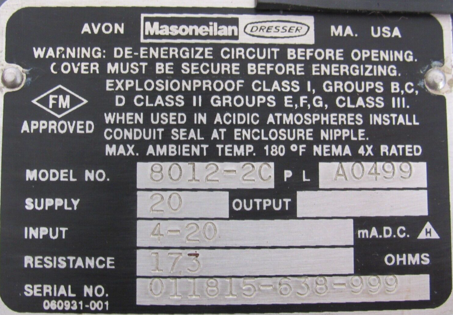 NEW MASONEILAN 8012-2C VALVE POSITIONER 80122C - Image 5