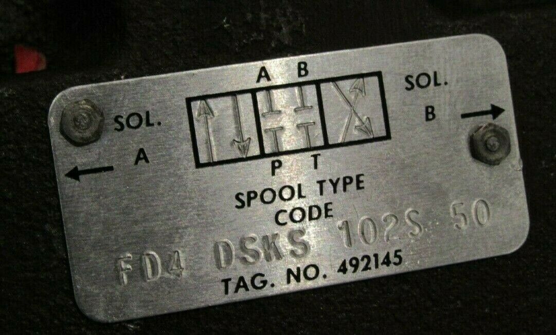 NEW RACINE FD4DSKS102S50 HYDRAULIC VALVE FD4DSKS102S50 SB