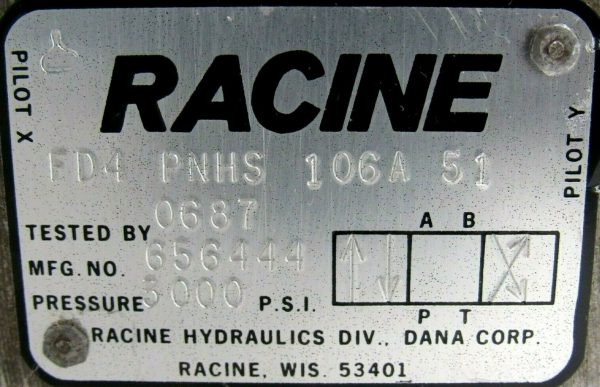 NEW RACINE FD4-PNHS-106A-51 DIRECTIONAL VALVE 656444 FD4PNHS106A51 - Image 5