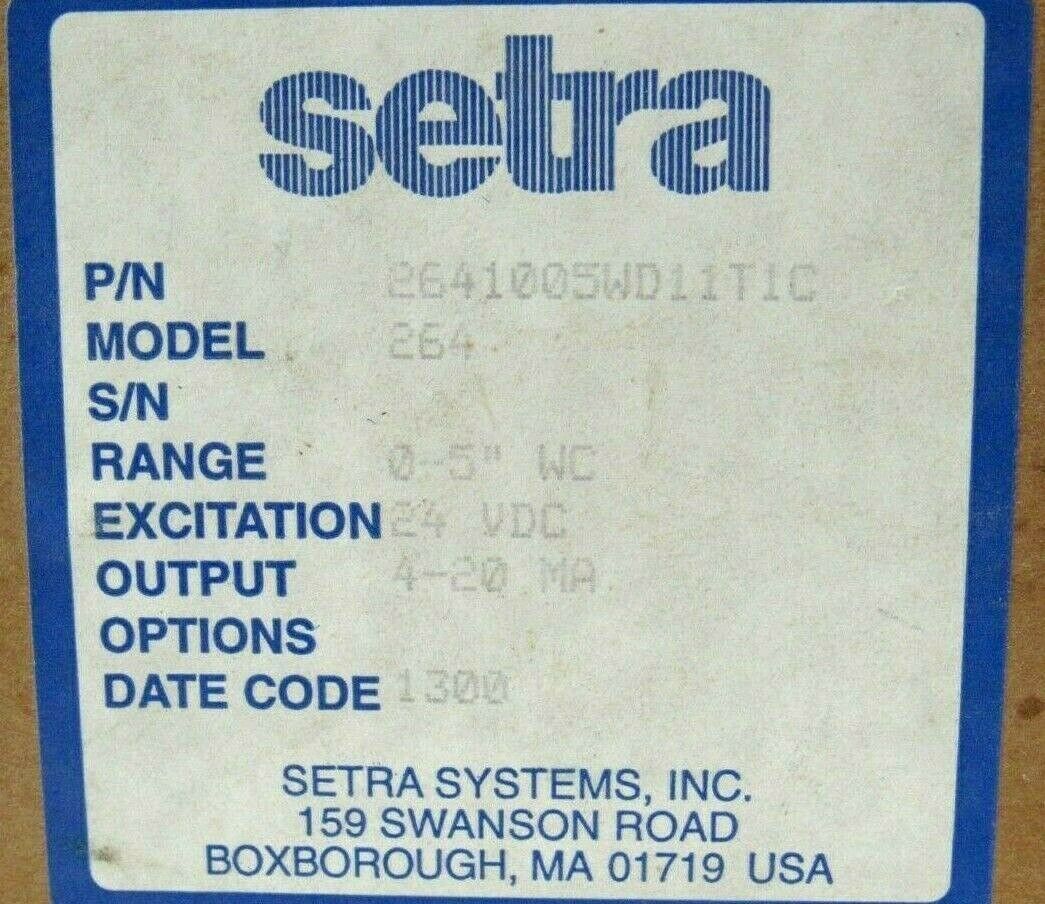 NEW SETRA 2641-005W-D-11-T1-C PRESSURE TRANSDUCER MODEL 264 2641005WD11T1C - Image 4