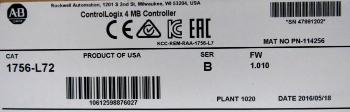 NEW ALLEN BRADLEY 1756-L72 PROCESSOR MODULE SERIES B 1756L72 - Image 5