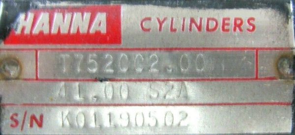 NEW HANNA T752CC2.00 CYLINDER 41.00 S2A - Image 4