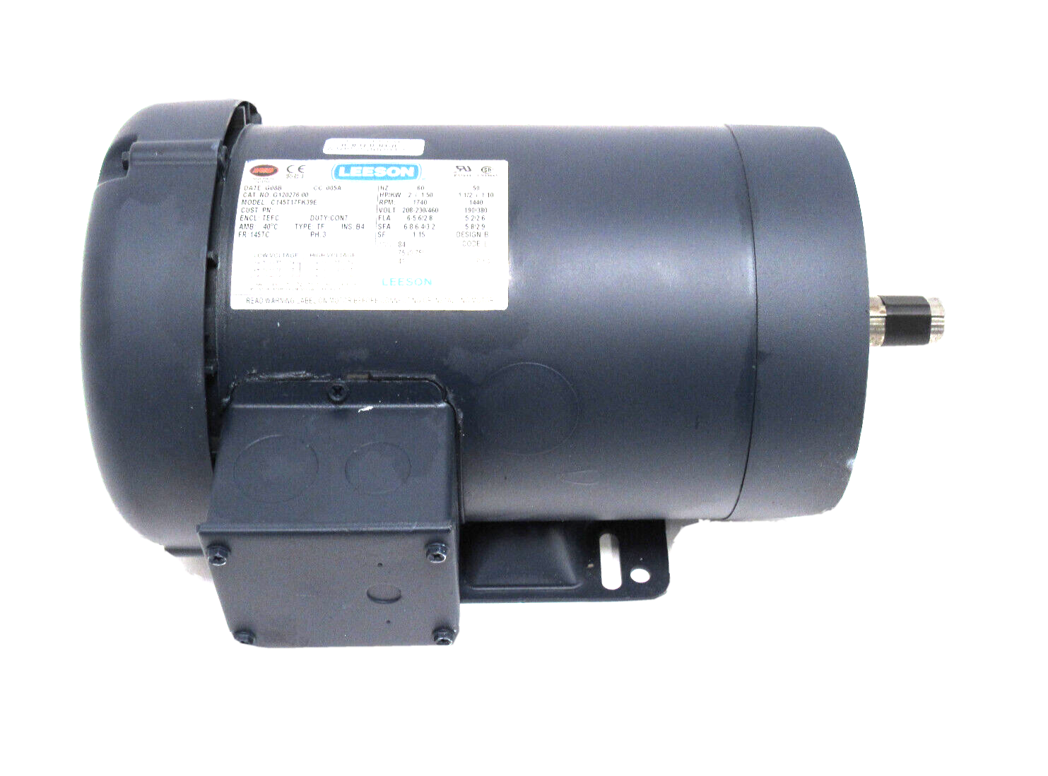 NEW LEESON G120276.00 MOTOR 2HP 208-230/460V C145T17FK39E - Image 3