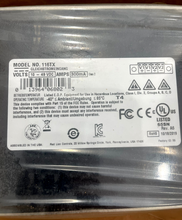 NEW RED LION CONTROLS N-TRON 116TX ETHERNET SWITCH - SB Industrial ...