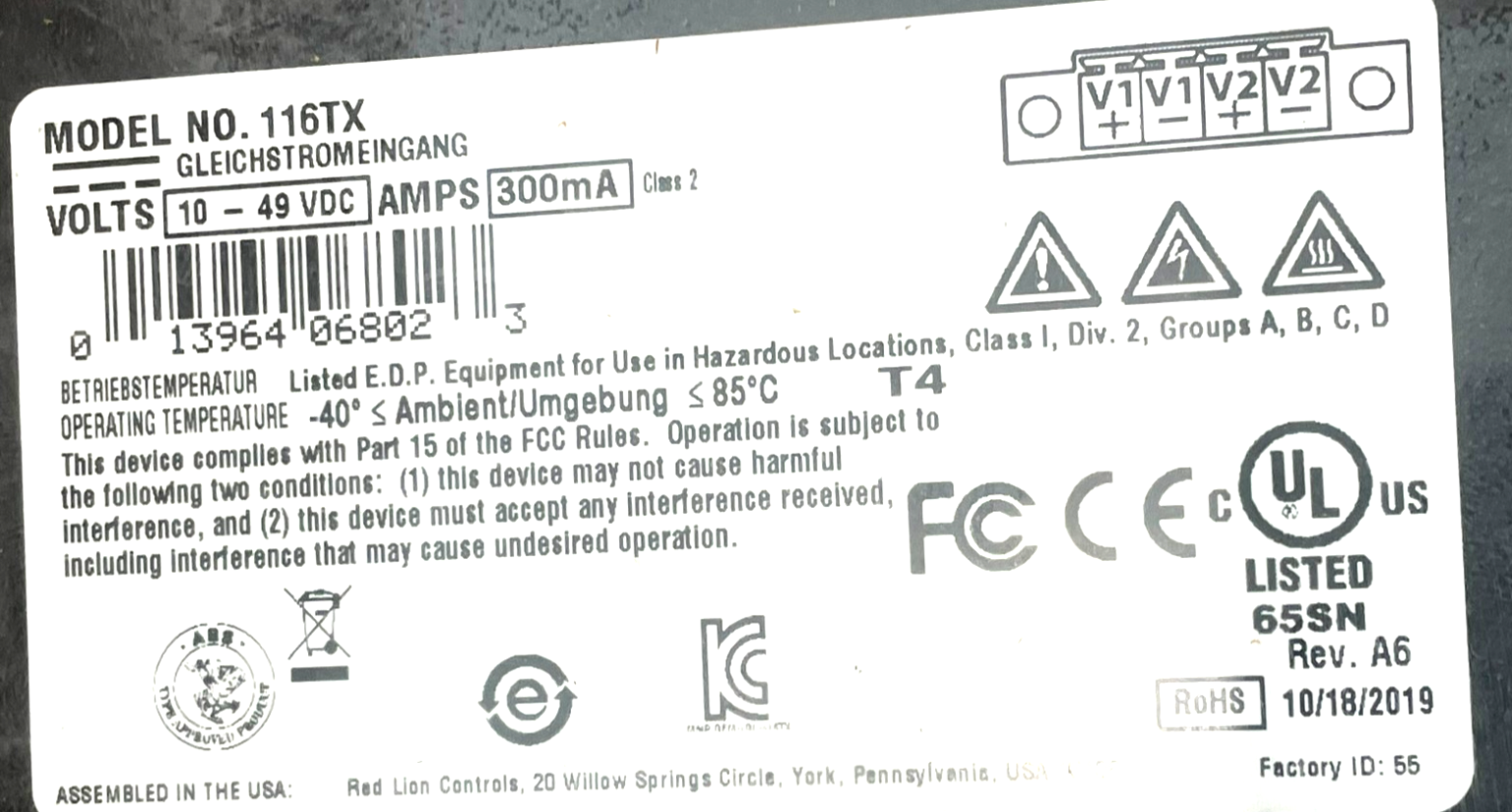 NEW RED LION CONTROLS N-TRON 116TX ETHERNET SWITCH - SB Industrial ...