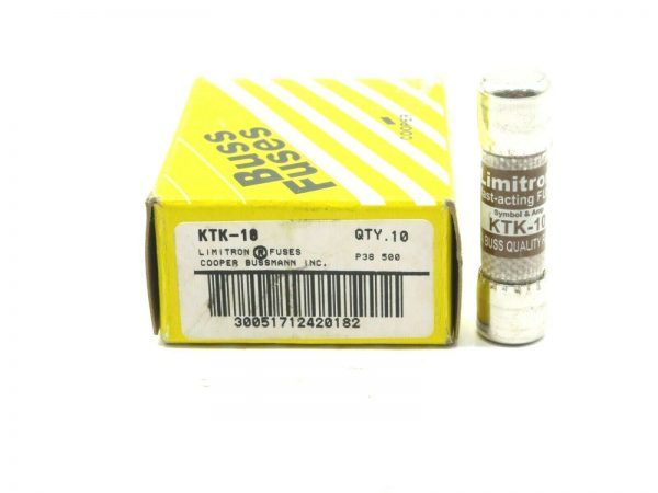 10 NEW BUSSMANN LIMITRON KTK-10 FUSE 10AMP 600V KTK10 - Image 3