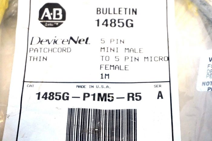 2 NEW ALLEN BRADLEY 1485G-P1M5-R5 CABLE SER.A 1485GP1M5R5 - Image 3