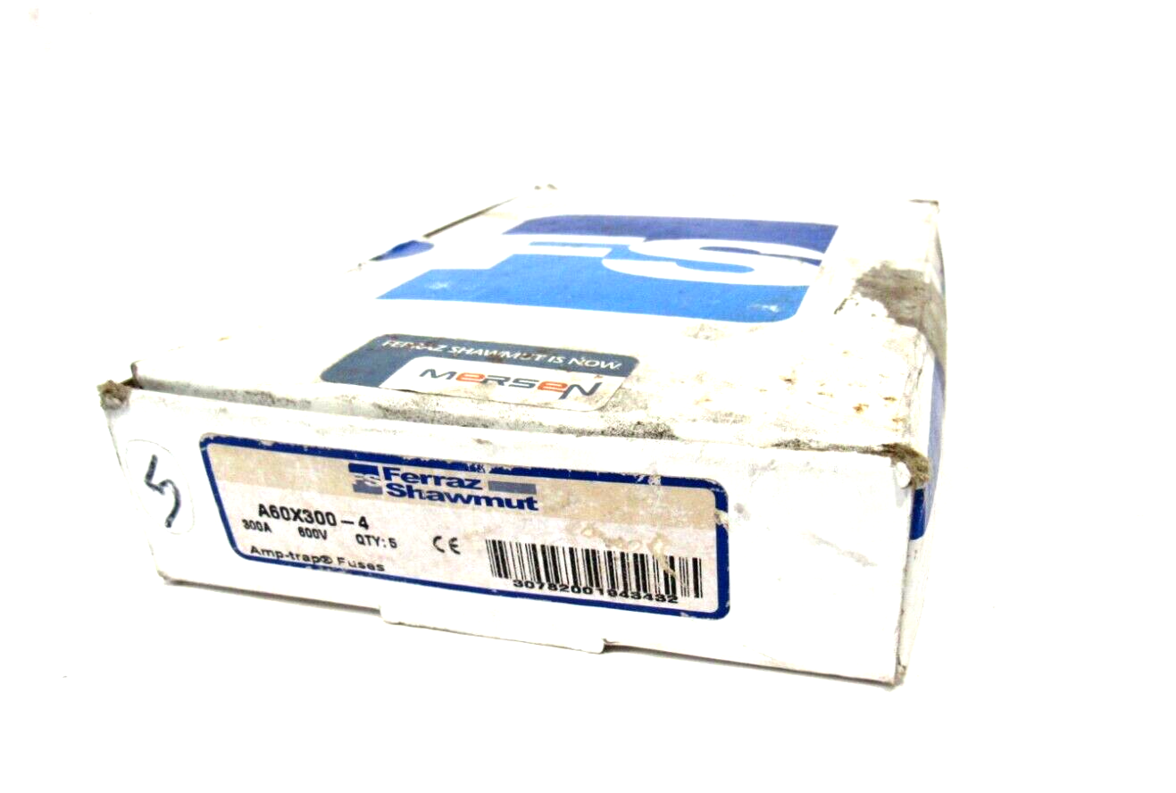 BOX OF 5 NEW FERRAZ SHAWMUT A60X300-4 FUSES A60X3004