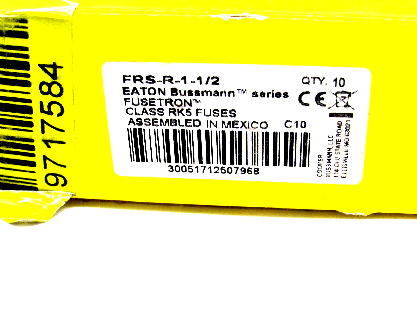 Lot De 10 Fusibles Bussmann FUSETRON FRS-R-1-1/4 - 1,25A 600V - Neufs Dans Leur Boîte