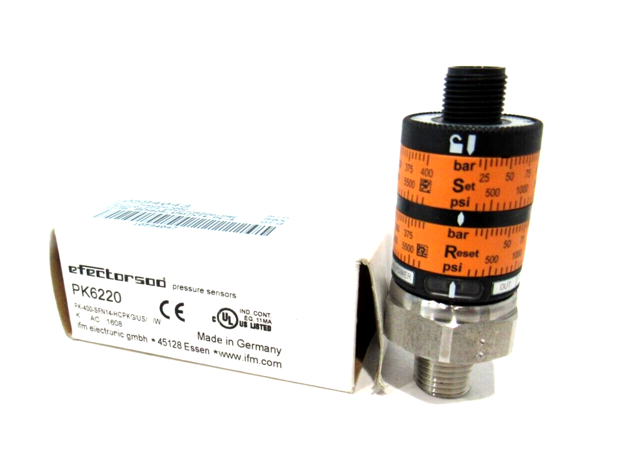 NEW EFECTOR PK-400-SFN14-HCPKG/US/ /W PRESSURE SENSOR PK6220 PK400SFN14HCPKGUSW