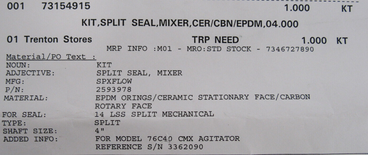 NEW FLOWSERVE RK155221 REPAIR KIT 73154915 A73V4000V33 KR3A4000W33 MFA25056133 - Image 8